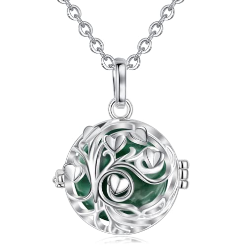 AEONSLOVE Harmony Ball Pregnancy Bola Necklace, Tree of Love Harmony Ball Angel Chime Caller Bell 20mm Mexican Bola Balls Wishing Pendant Necklaces for Pregnant Women Mom, 30"& 45"