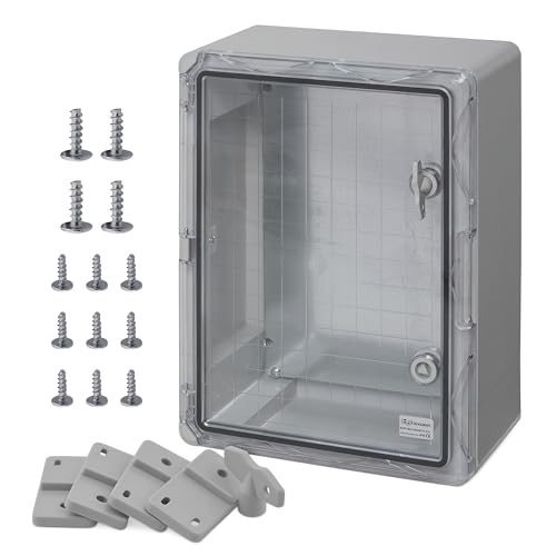 BOXEXPERT® Verteilerkasten außen wasserdicht [ABS Kunststoff IP65 Gehäuse inkl. Sichttür] grau (Serie Fleet) 400x300x170mm | Schaltschrank außen | Wandschrank | Industriegehäuse | Leergehäuse