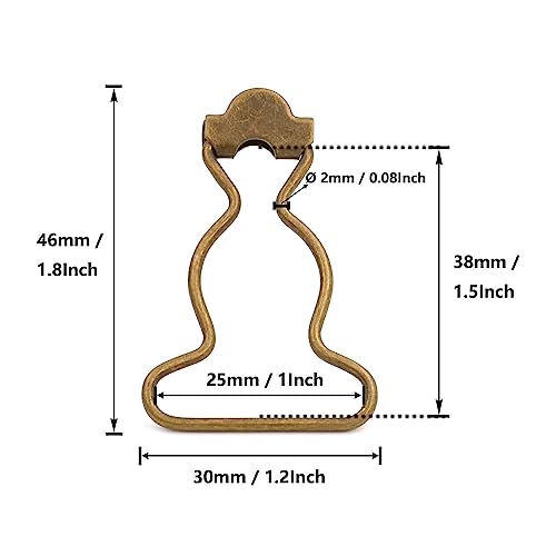 Amanaote 1" Inside Bottom Width Bronze Dungaree Fastener Overall Clip Suspender Buckle With Screw Button Pack Of 6 Sets #TOP4