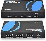 Orei 1x2 2.0 HDMI Splitter with Scaler Audio Extractor 2 Ports with Full Ultra HDCP 2.4K at 60Hz & 3D Supports EDID Control - UHDS-102A