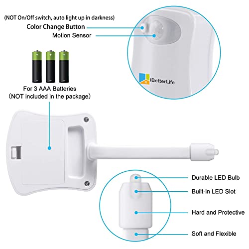 Image of Toilet Light with Motion Activated Sensor - 2Pack The Original 8 Color Changing LED Inside Toilet Bowl Night Light for Bathroom Decor - Cool Stuff, Funny Gifts for Kids Dad Teen Boys Girls Men Women