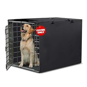 Utopia Home Dog Crate Cover, Waterproof Dog Kennel Cover 36 Inch – Black, 600D Heavy Duty Dog Cage Cover Universal Fit for Most Wire Pet Crates – 36 x 23 x 25 Inch (Cover Only)