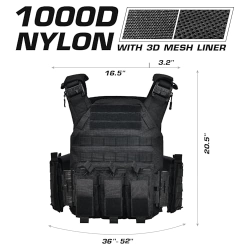 Image of GFIRE Tactical Vest, Quick Release Lightweight Breathable Vest for Training