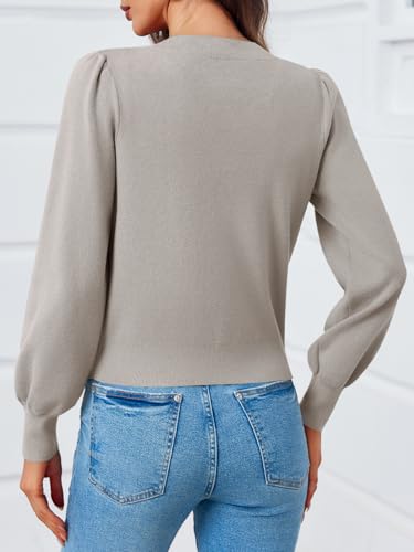 Image of Saodimallsu Womens Bow Button Front Cardigan Sweaters V Neck Cropped Knit Sweater
