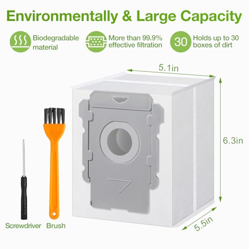 Rowhalf 12 Pack Vacuum Bags, Effective Dust Filtration, Compatible with iRobot Roomba Bags i & s & j Series, Replacement for i3+, i4+, i6+, i7, i7+(7550) j7, j7+i8+, s9+ Automatic Dirt Disposal Bags