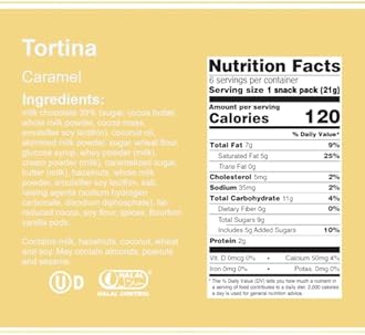 Loacker Tortina Caramel - Individually Wrapped Premium Milk Chocolate Enrobed Crispy Wafer Tartlets with Caramel Cream Filling - Pack of 12