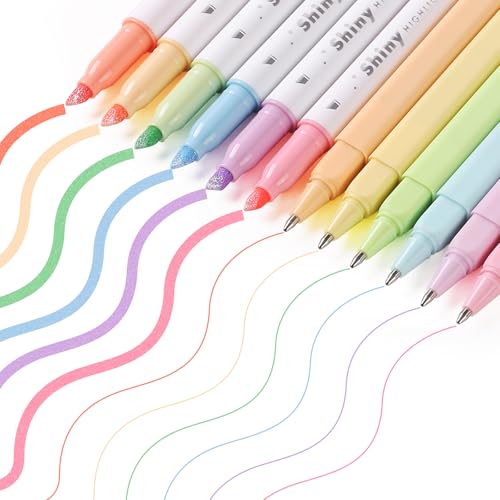 12 Pcs Aesthetic Highlighter and Ballpoint Pen Set – 6 Pastel Highlighters & 6 Color Ballpoint Pens No Bleed, Ideal for Bibles, Journals, Study, Cute School Supplies, Office Desk Accessories - Image 3