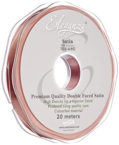 Eleganza 10 mm x 20 m Premium Quality Ribbon, Satin, Rose Gold, 11 x 11 x 2 cm