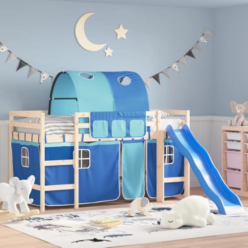 Genérico Cortinas para Camas Altas con túnel poliéster Azul,Mobiliario,Camas y Accesorios,Accesorios para Camas y somieres-835917