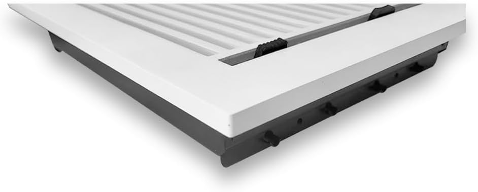 Prima Decorative Cast Aluminum Floor Register Vent Cover – 8″ x 10″, Modern Linear Design, VR109 White, Durable Rust-Free Air Vent for Floors, Walls & Ceilings (No Holes)