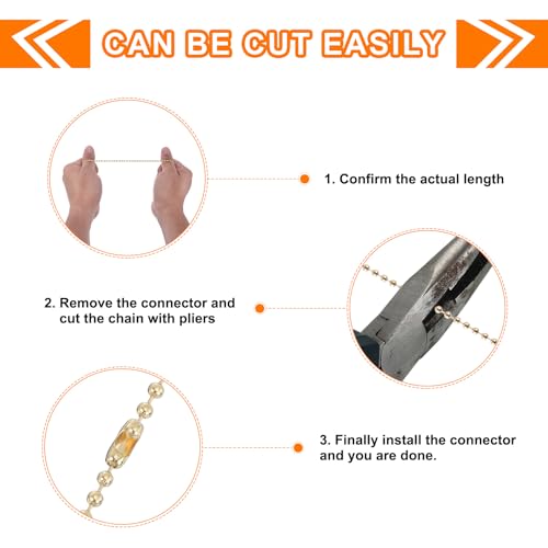 Image of uxcell 13 Inch Ceiling Fan Pull Chain Extender Sets, 2 Pcs Beaded Ball Fan Pull Chain with Decorative Light Bulb and Fan Cord for Ceiling Light Lamps Fan, Silver