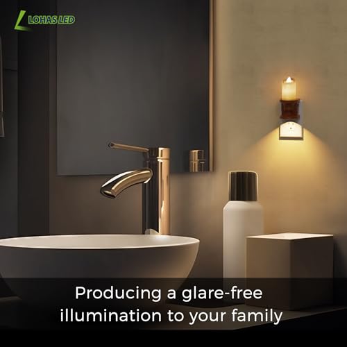Image of L LOHAS LED Night Light, Flameless Candle Night Light, Vintage Nightlight | 2 Pack, 3 Lighting Model, Dusk to Dawn Sensor, Brightness Adjustable, 3000K Soft White for Middle Age Decor