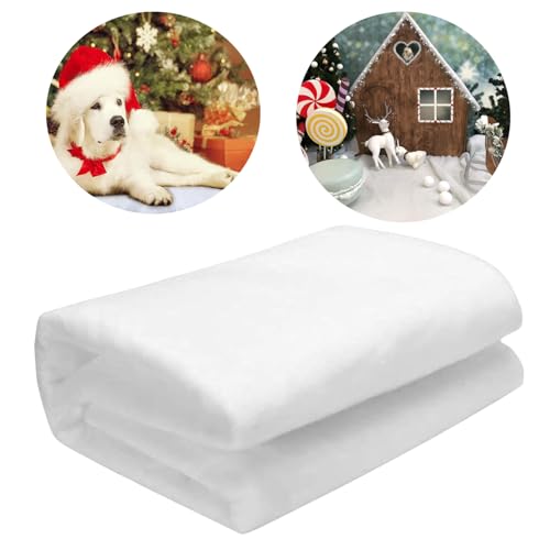 KPYZLBD Neige artificielle décorative 80 cm x 300 cm - Couverture de neige en ouate - Décoration de Noël - Fausse peluche blanche - Tapis de neige artificiel - Décoration de fond de village