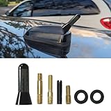 Zufoty Car Short Antenna, 1.37' Stubby Aluminum Aerial Antenna with 4 Screws & 2 Rubber Gaskets, Carbon Fiber Car Audio & Video Antennas for AM/FM Reception, Universal Car Accessories for Most Car