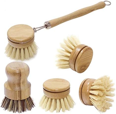 Bamboo Kitchen Cleaning Brush Dish Cleaning Brush Long Handle Pan Pot Brush Dish Bowl Washing Cleaning Brush (5)