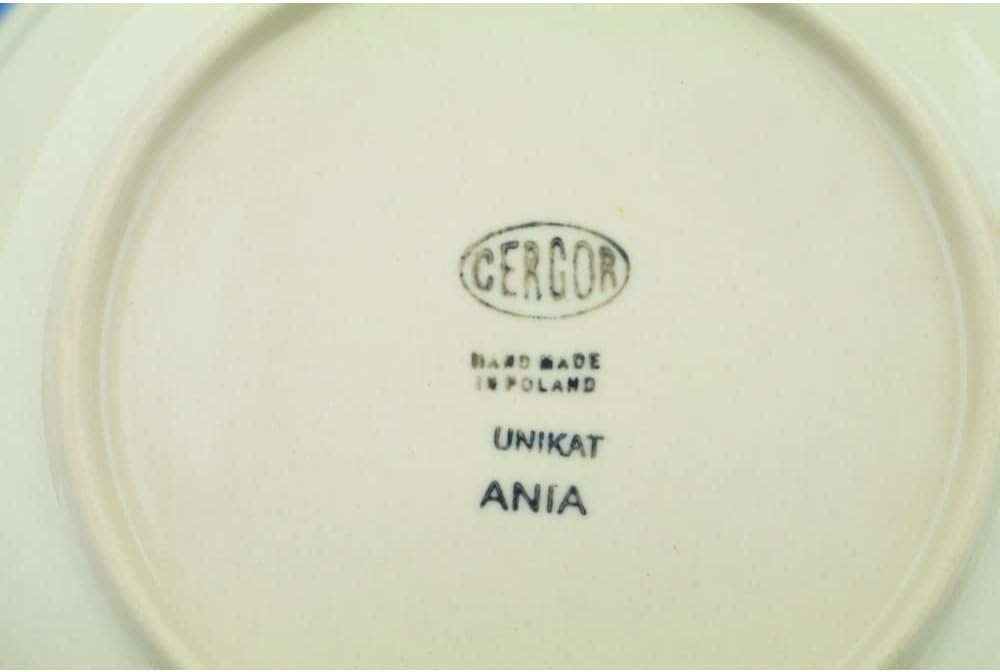 Polmedia Polish Pottery Lunch Plate UNIKAT - Blue Heaven Pattern Handmade in Boleslawiec Poland + Certificate of Authenticity