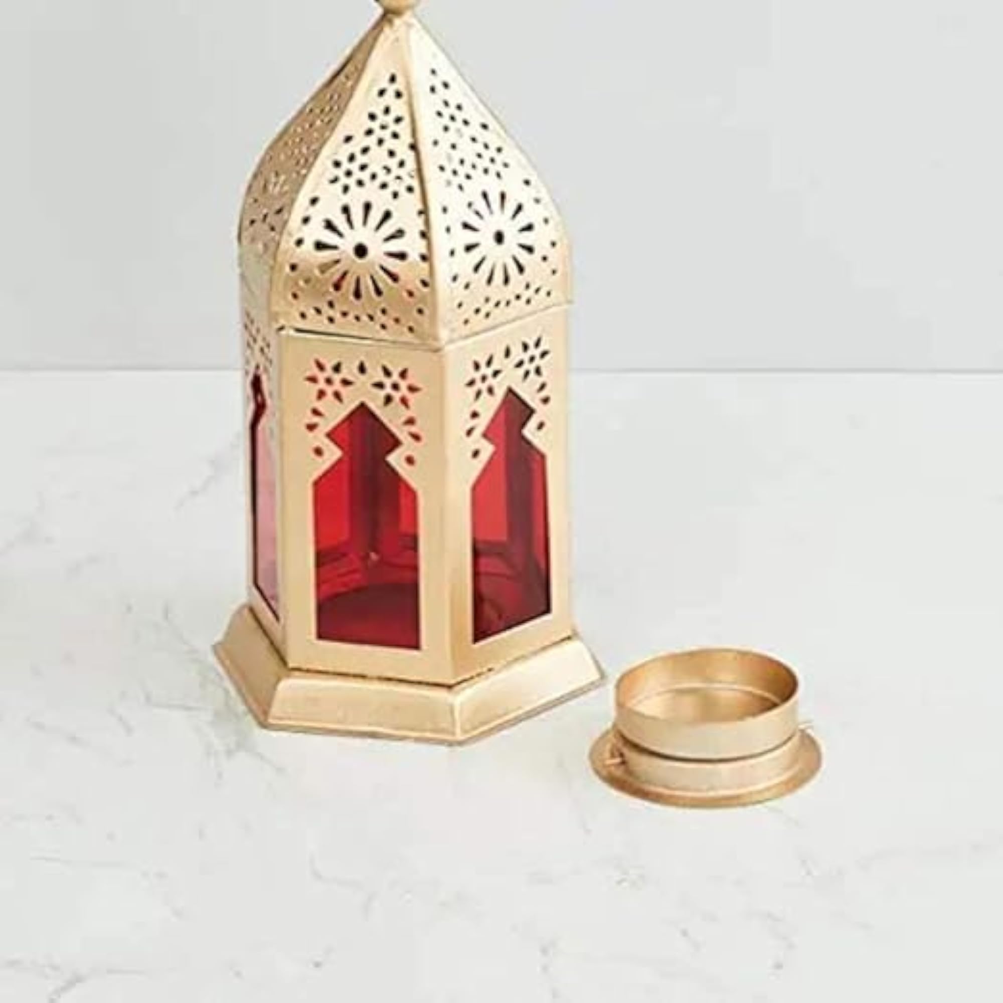 Hanging Lantern Colored Glass Lamp
