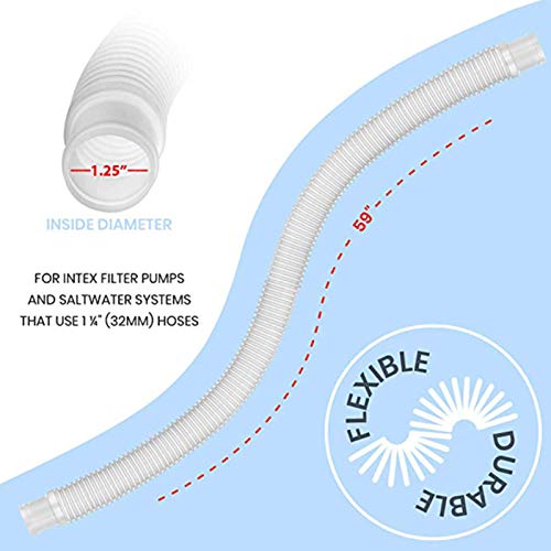 2 peças de reposição da mangueira de conexão da bomba de filtro de piscina com 4 peças de reposição
