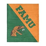 Northwest NCAA Florida A&M Rattlers Halftone Silk Touch Throw Blanket, Ultra Soft Plush Polyester, Lightweight Warm Decorative Fan Gift, 46 x 60 in