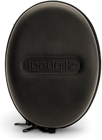iGadgitz U5415 -EVA Zipper Carrying Hard Case Compatible for Over-Ear Foldable Headphones -Black