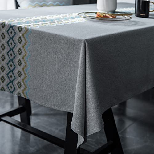 Nappe résistante à la chaleur et imperméable en faux lin gris pour buffet