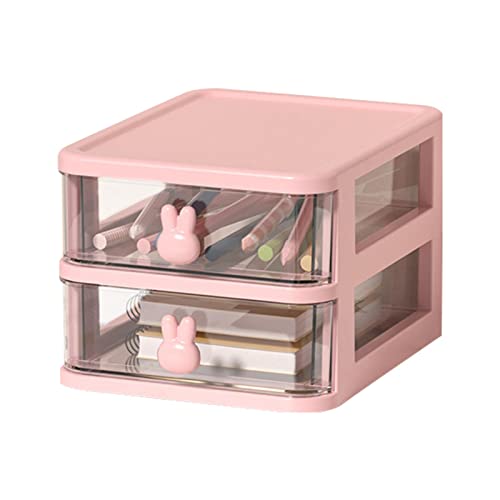 Organiseur De Bureau Kawaii avec Tiroir, Boîte De Rangement De Bureau Empilable, Papeterie Organizer/Pot À Stylo/Organisateur De Maquillage/Multifonctions Organisateur pour Le Bureau,L'école,La Maison