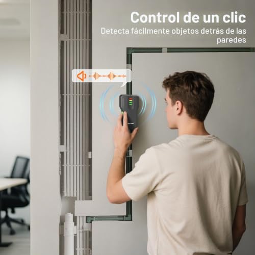 Miniatura 5 de Detector Cables Y Tuberias,4-1 Detector De Pared Huepar, Con Luz Indicadora Lcd De Cuatro Niveles Y Zumbador, Detecta Madera, Metal, Cable De Ca Energizado Y Materiales No Metálicos En Paredes Ws02