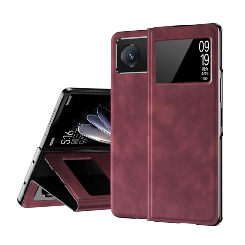 Étui en cuir pour Xiaomi Mix Fold 2 à rabat magnétique rétro chic rouge