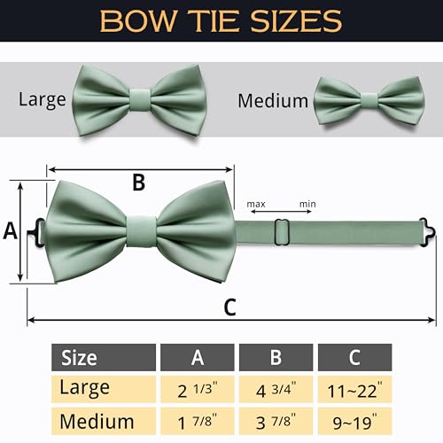Image of Adam Young Men's Bow Ties Pre-Tied Style Formal Satin Classic Bowtie for Tuxedo Faux Silk