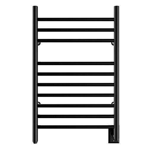 HEATGENE Electric Towel Warmer, Wall Mounted Hardwired Narrow (19.7in) Towel Warmer, Compact Heated Electric Towel Racks - Matte Black