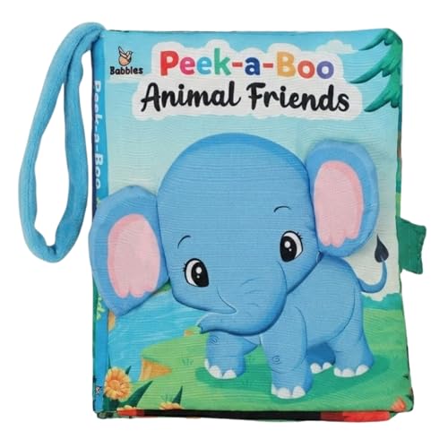 Image of Babbles Peek-A-Boo Animal Baby Book, Soft Cloth Book for Infants & Toddlers with Crinkle Pages, Flaps & Textures, Sensory Play Toy, Gift for Baby Ages 6 Months and Up