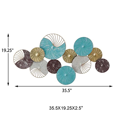Asense 36 Inch Metal Wall Hanging Art Decor Circle Wall Art Sculpture Home Decoration Accents For Living Room Bedroom Farm House Cottage Home Office #TOP4
