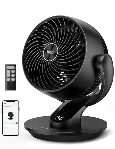 Image of DREO Smart Fan for Bedroom,120 Vertical and 90 Oscillating Fan with Remote /Voice, 13 Inch Height Quiet Air Circulator for Whole Room, 70 ft, 4 Speeds, 5 Modes, 12H Timer, Desk Fans for Home,Black