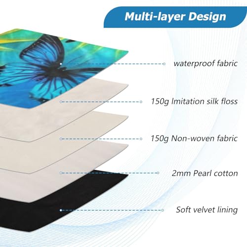 Funda para portátil Butterfly azul y púrpura 13-14 pulgadas miniatura 4
