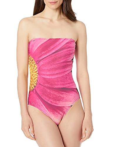 Calvin Klein Women's Standard Classic Bandeau One Piece Swimsuit With Tummy Control, Rosebud, 16 #TOP2