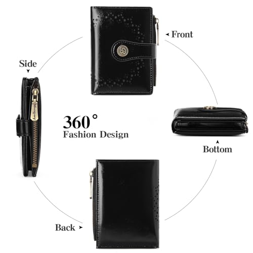 Image of Small Wallet for Women Bifold Credit Card Holder Compact Women Wallet with Zipper Coin Pocket