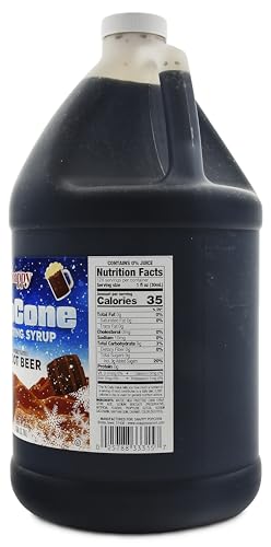 Snappy Root Beer Sno Cone Syrup, 1 Gallon (128 ounces) Size, Ready to Use For Snow Cone Machines, Flavored Syrup for Shaved Ice, 14 Snow Cone Flavor Options