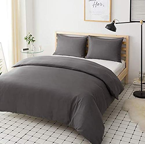 Egypto Grey Pollycotton Duvet Cover - Luxuriously Cosy Soft Touch Comforter With Comfortable Pillowcase Set For Double Bed (, Double)