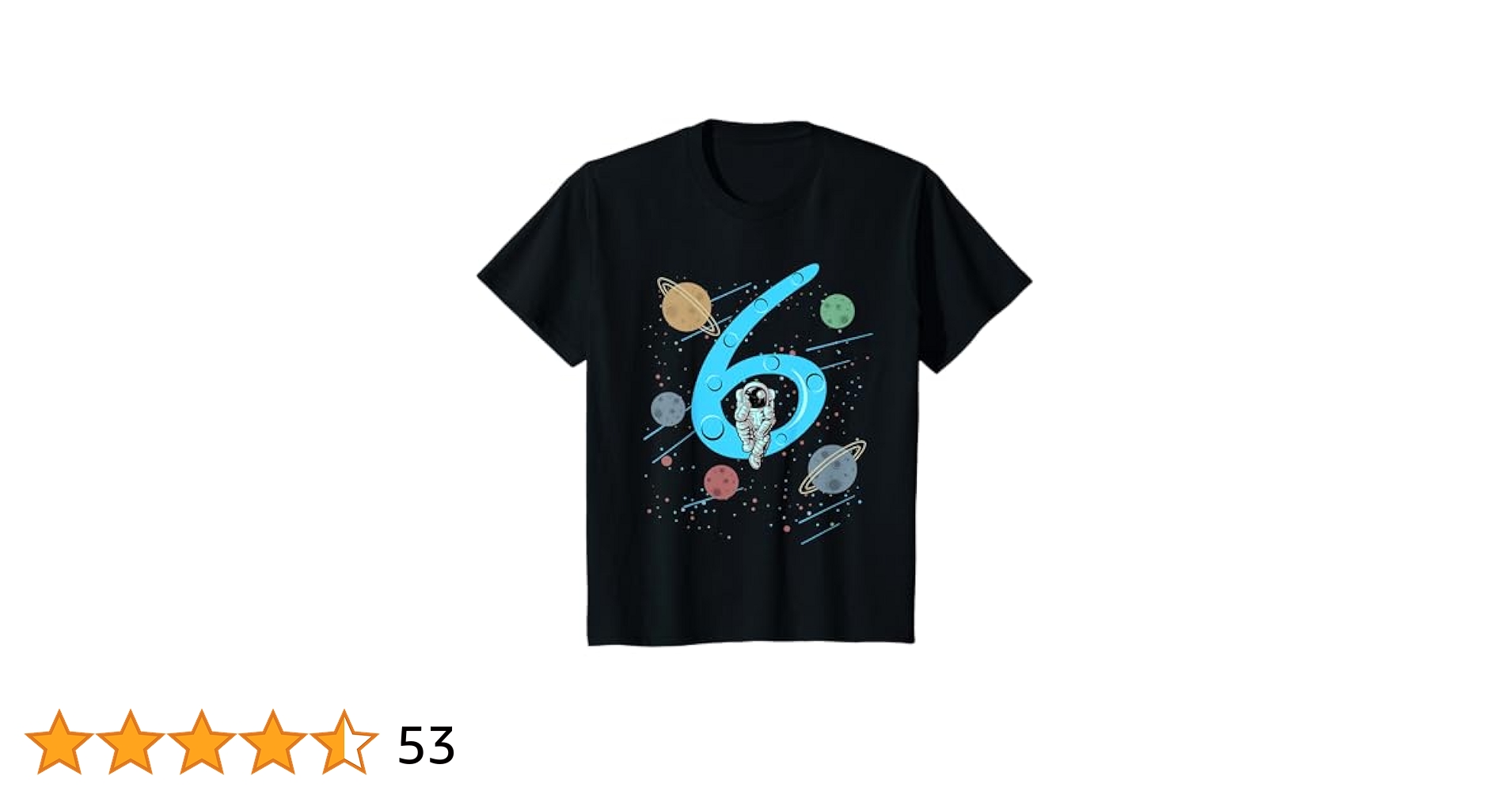 planet kyu Tシャツ　The Birthday Children's Astronaut 6th Birthday Shirt - Space Planet