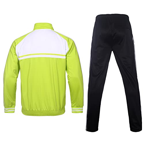 Xmgelp Men's Tracksuits Set Long Sleeve Full-Zip Jogging Running Sweat Suits 2 Piece(Limen Green,Xxl) #TOP1