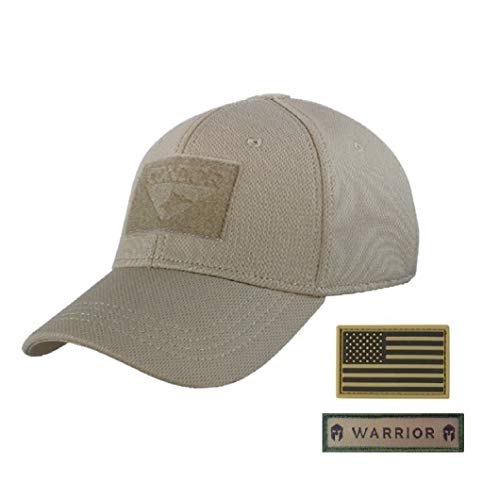 Condor Flex Tactical Cap (Tan, L/XL) + 2 FREE Flag Patches