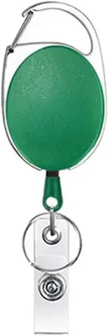 Badge Clip 20pcs Badge Holders Retractable Reel with Carabiner Belt Clip Key Ring for ID Card Name Holder Keychain Office Tag for ID Badges Keys(20pcs Green)