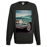  Fabulous Sweatshirt Homme Noir Voiture Americane Verte Vintage 1950 50\'s