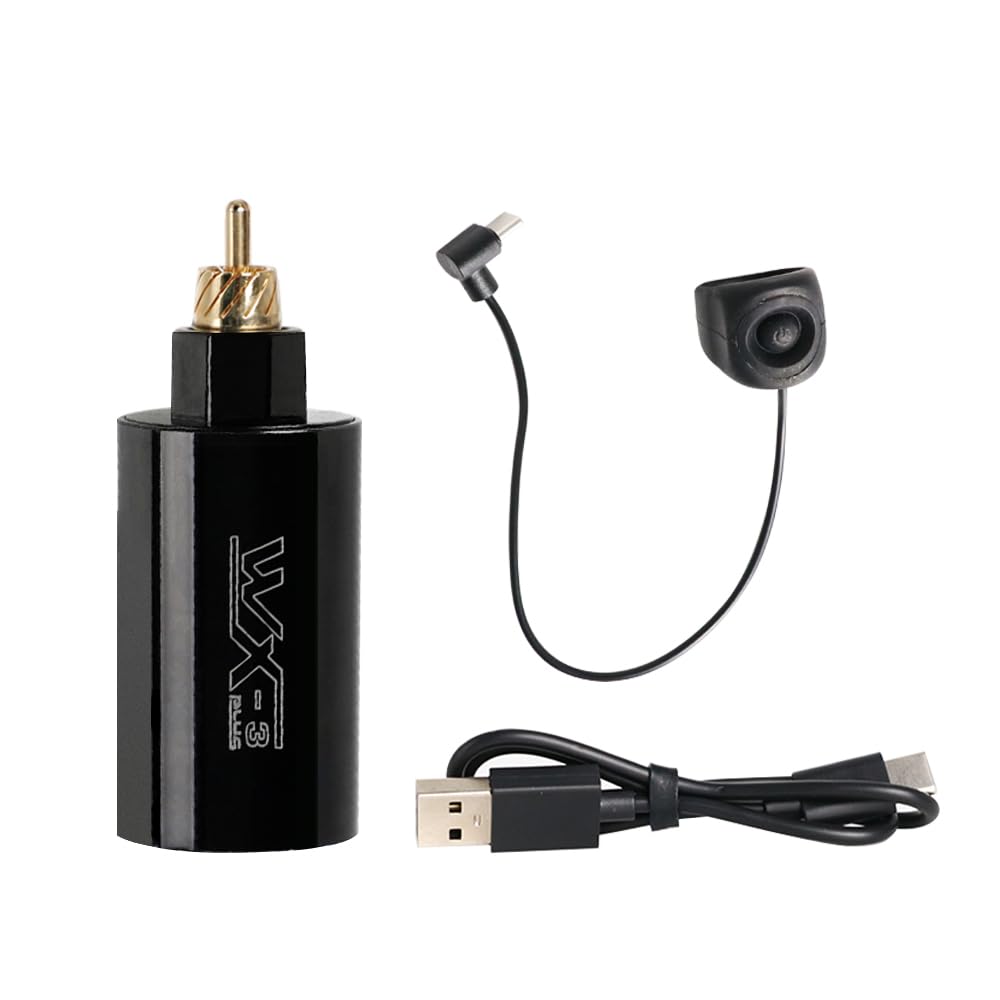 LCD Display 1500mAh Wireless Tattoo Power Supply with Silicone Finger Ring Switch Grip Motor Portable Adjustable Rechargeable Tattoo Battery for RCA Rotary Tattoo Pen Machine