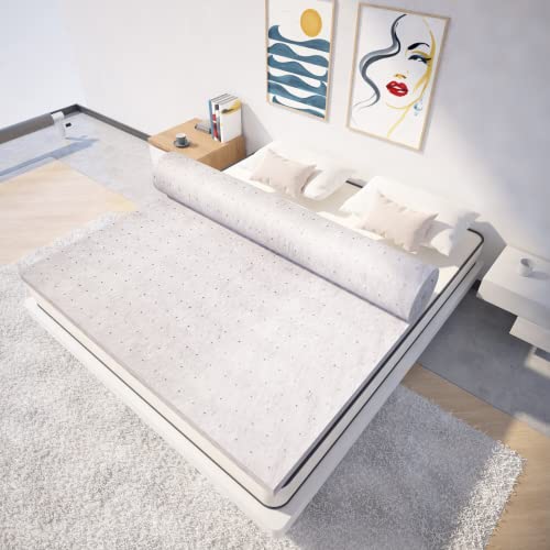 Bedspick 2 Inch Memory Foam Mattress Topper Twin Size, Bamboo Charcoal Mattress Pad, Super Soft Single Bed Toppers, Certipur-Us Certified #TOP7