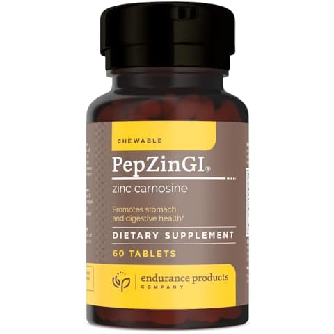Zinc - PepZinGI 75mg for Immune Function & Digestive Health Support | Zinc Carnosine Supplement | Chewable Zinc Tablets for Adults | Vegan, Non-GMO, Gluten Free - Endurance 60 Chewable Tablets Cover