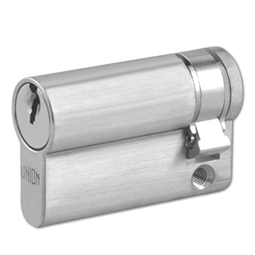 UNION 2X20A Euro Half Cylinder - 49mm (41/8) Satin Chrome
