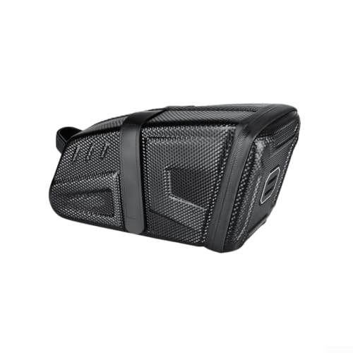 Hard Shell Bicycle Saddle Bag 5L Waterproof EVA Cycling Seat Post Pack with Reflective Tail Light for Road Mountain Bike Commuting Travel Tool Storage