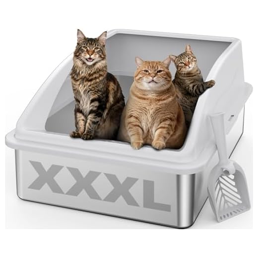 FURTIME Katzenklo Edelstahl für große Katzen