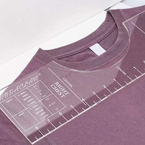 Dynamicoz T-Shirt Lineale Guide-Alignment Tool, Lineale Zum Anwenden Von Vinyl- Und Sublimationsdesigns Auf Shirts Mit Integrierter Größentabelle - HTV Alignment Tool Cover